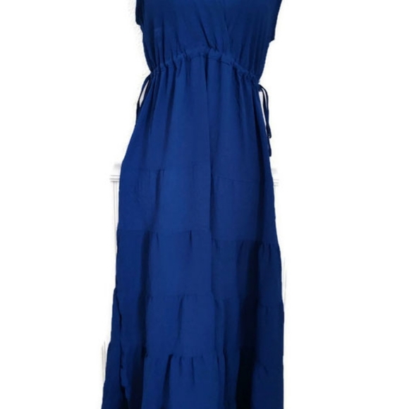 Max Studio Periwinkle Blue Maxi Sleeveless Spring Summer long  Dress - Picture 2 of 4